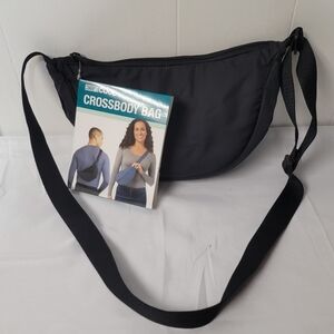 32 Degrees Unisex Crossbody Black Belt Bag Water Resistant Fabric